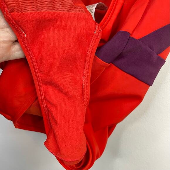 Boden Kefalonia One Piece Halter Swimsuit Swim Red Purple Womens 6L 6 Long Tall - Picture 10 of 16